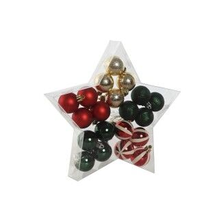 Bolas de Navidad Home ESPRIT Rojo Verde Polietileno 27 x 4 x 26 cm (20 Piezas)