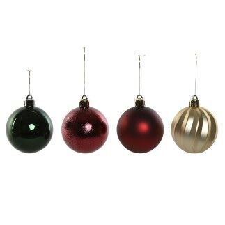 Bolas de Navidad Home ESPRIT Rojo Verde Polietileno 28 x 12 x 42 cm (34 Piezas)