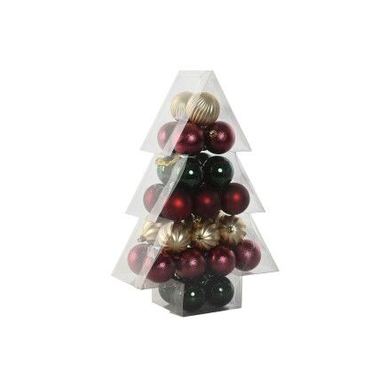 Bolas de Navidad Home ESPRIT Rojo Verde Polietileno 28 x 12 x 42 cm (34 Piezas)