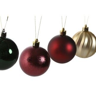 Bolas de Navidad Home ESPRIT Rojo Verde Polietileno 28 x 12 x 42 cm (34 Piezas)
