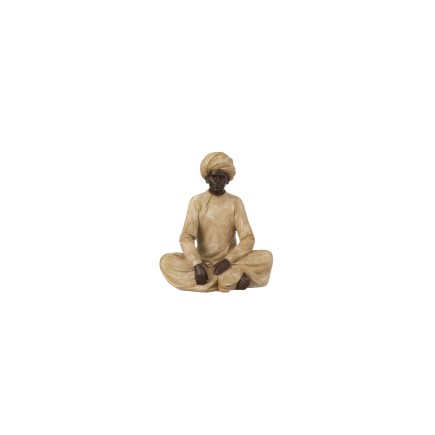 Homme assis en résine marron 18x14x22 cm