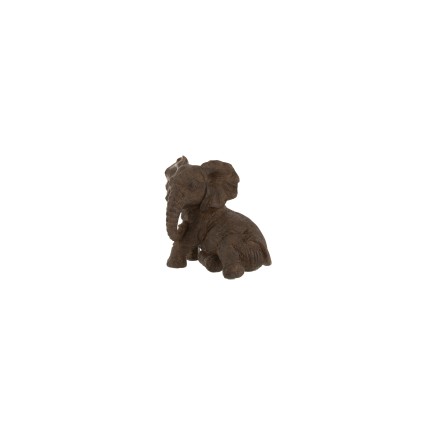 Elefanti in resina marrone 19.5x14.5x17.5 cm