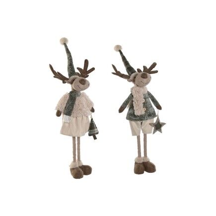 Adorno Navideño Home ESPRIT Verde Beige Reno 29 x 16 x 60 cm (2 Unidades)