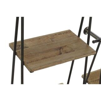Scaffale DKD Home Decor 2 Pezzi 42,5 x 20 x 89,5 cm Nero Metallo Marrone Legno MDF