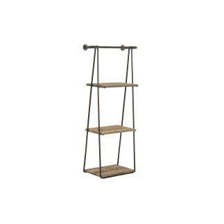 Scaffale DKD Home Decor 2 Pezzi 42,5 x 20 x 89,5 cm Nero Metallo Marrone Legno MDF