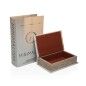 Set di Scatole Decorative Versa Minimalism Tela Legno MDF Libro 7 x 27 x 18 cm