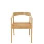 Chaise avec accoudoirs en bois naturel 55x55x71 cm