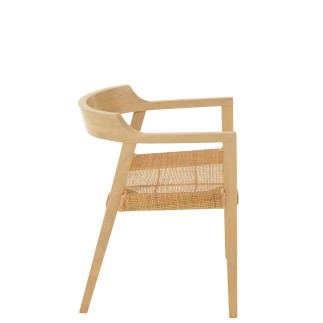 Chaise avec accoudoirs en bois naturel 55x55x71 cm