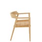 Chaise avec accoudoirs en bois naturel 55x55x71 cm