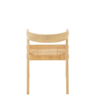 Chaise avec accoudoirs en bois naturel 55x55x71 cm