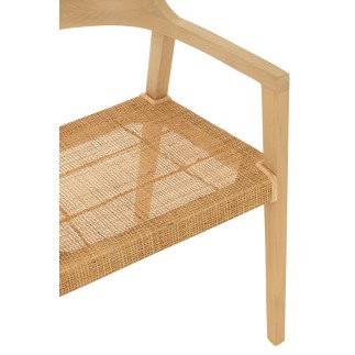 Chaise avec accoudoirs en bois naturel 55x55x71 cm
