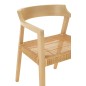 Chaise avec accoudoirs en bois naturel 55x55x71 cm