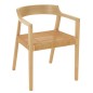 Chaise avec accoudoirs en bois naturel 55x55x71 cm