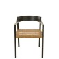 Silla con reposabrazos de madera negra 55x55x71 cm