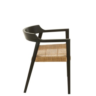 Chaise avec accoudoirs en bois noir 55x55x71 cm