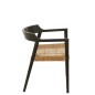 Silla con reposabrazos de madera negra 55x55x71 cm