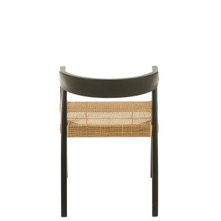 Chaise avec accoudoirs en bois noir 55x55x71 cm