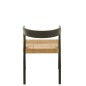 Silla con reposabrazos de madera negra 55x55x71 cm