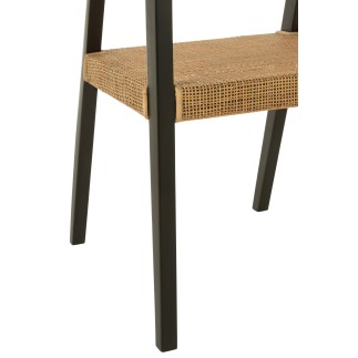Chaise avec accoudoirs en bois noir 55x55x71 cm