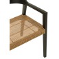 Silla con reposabrazos de madera negra 55x55x71 cm