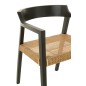 Silla con reposabrazos de madera negra 55x55x71 cm