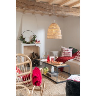 Pantalla Wave de madera natural 40x40x45 cm