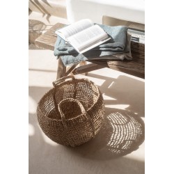 Set di 2 cestini con manici in legno naturale 53x53x54 cm