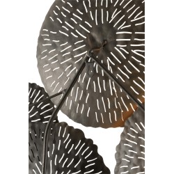 Decorazione murale di cerchi in metallo arancione 63x103x8 cm