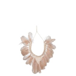 copy of Collier 2 Plumes/Coquillages Boho Saumon