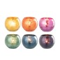 Photophore boule en verre craquelé multicouleur 10x10x7.5 cm