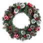 Couronne de Noël Rouge Vert PVC Ananas 40 x 40 x 7 cm