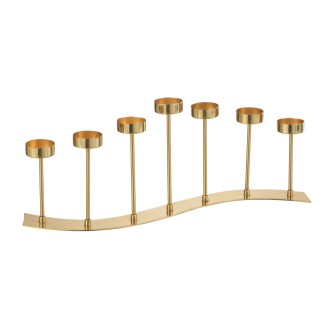 Chandelier courbe 7 bougies en métal doré 48x10x48 cm
