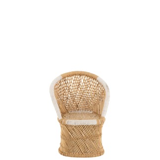 Fauteuil Enfant bambou intérieur ou exterieur en bois naturel 67x58x77 cm