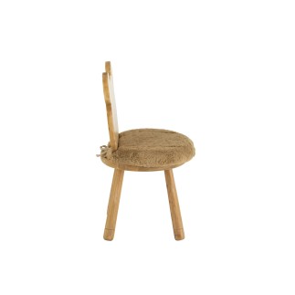 Chaise enfant en forme d'ourson en bois beige 37x30x65 cm