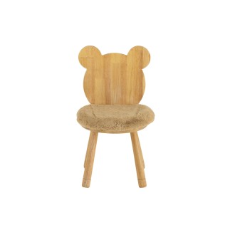 Chaise enfant en forme d'ourson en bois beige 37x30x63 cm