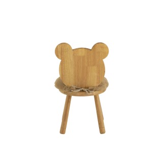 Chaise enfant en forme d'ourson en bois beige 37x30x63 cm