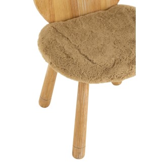 Chaise enfant en forme d'ourson en bois beige 37x30x63 cm