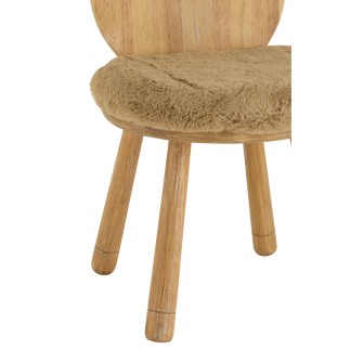 Chaise enfant en forme d'ourson en bois beige 37x30x63 cm