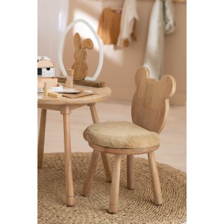 Chaise enfant en forme d'ourson en bois beige 37x30x63 cm