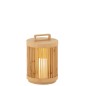Lámpara cilíndrica de madera de abeto beige 24.5x24.5x36 cm