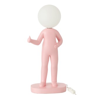 Lámpara de mesa de resina rosa 19.5x14x44.5 cm