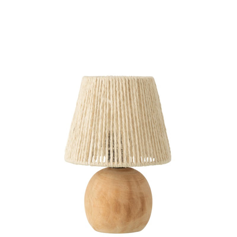 Lampe led en bois beige 16.5x16.5x23 cm Lampe led en bois beige 16.5x16.5x23 cm