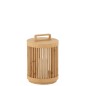 Lámpara cilíndrica de madera de abeto beige 24.5x24.5x36 cm