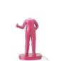 Lámpara de mesa de resina fucsia 19.5x14x44.5 cm