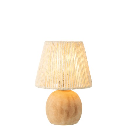 Lampe led en bois beige 16.5x16.5x23 cm