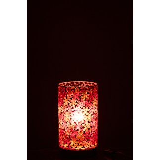 Lampe de table mosaïque fleurs en verre multicouleur 15x15x29.5 cm