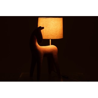 Lámpara caballo de resina marrón 32x23.5x56 cm