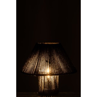 Lámpara led de algodón negro 21.2x21.2x18.7 cm