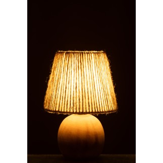 Lampada a led in legno beige 16.5x16.5x23 cm