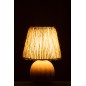 Lampe led en bois beige 16.5x16.5x23 cm Lampe led en bois beige 16.5x16.5x23 cm